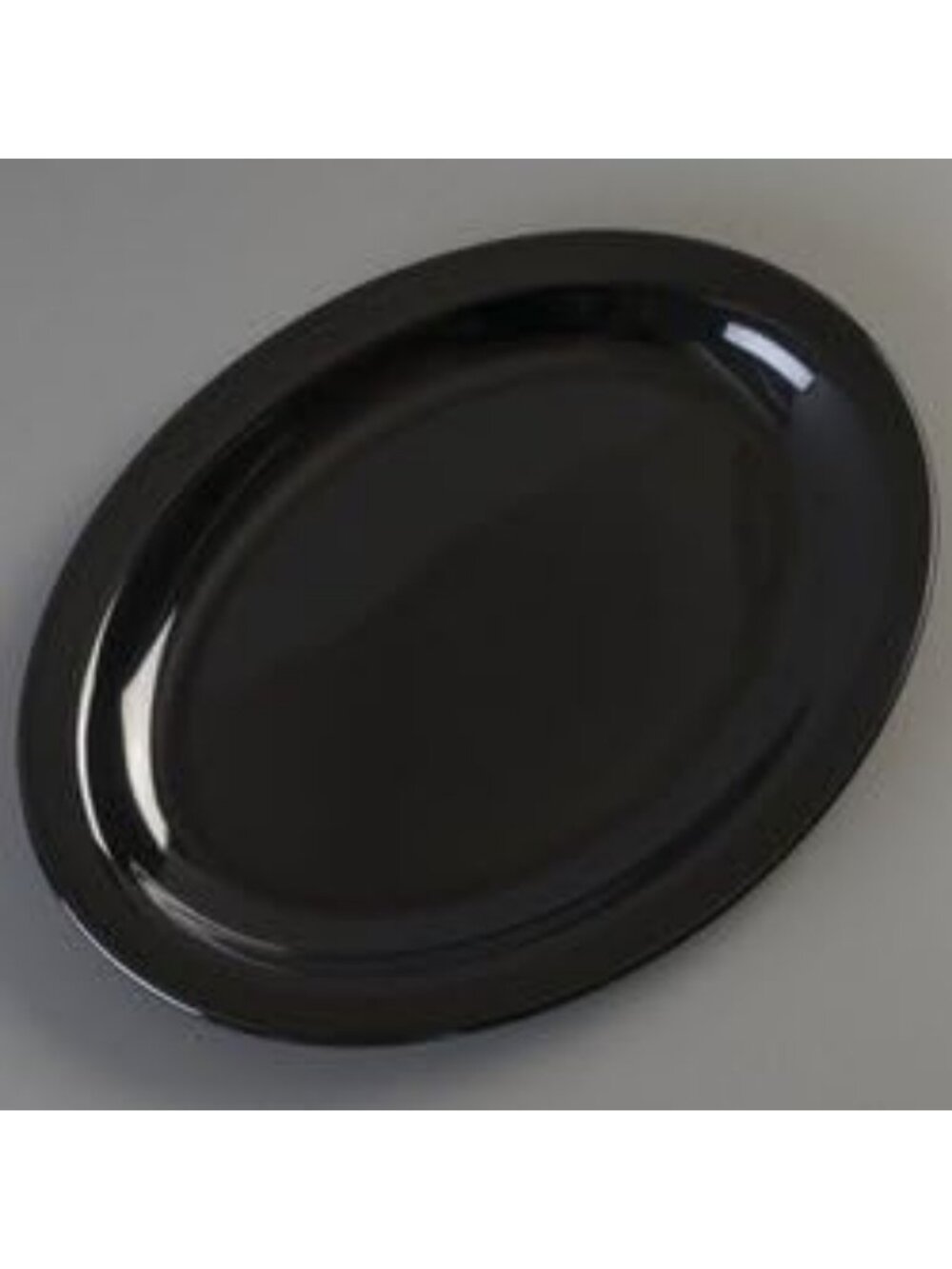 Set of 12 Black Melamine Oval Platters - Durable Serving Tray for Home